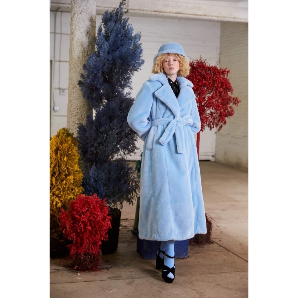 Light Blue Fur Coat